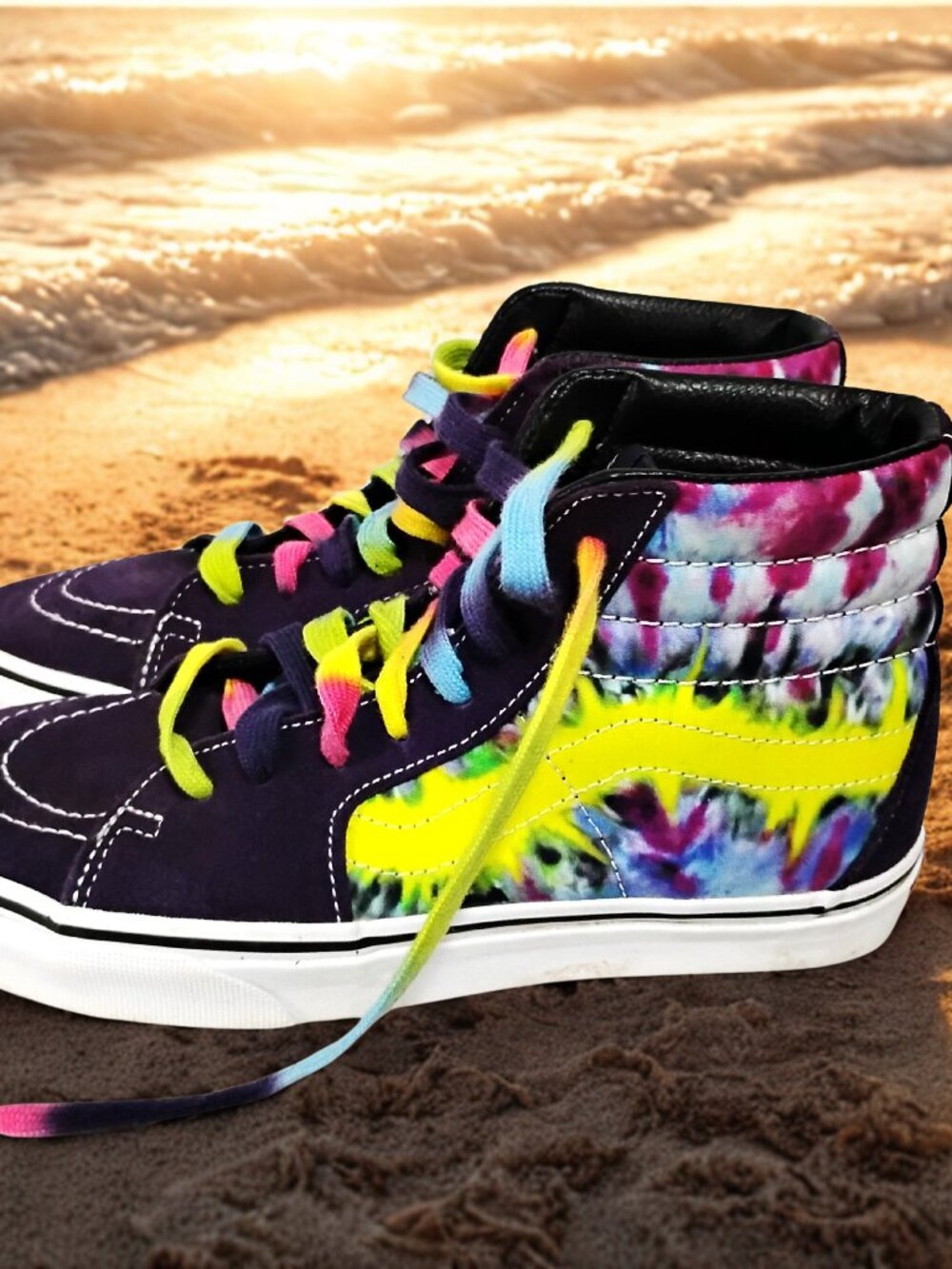 Van SK8-Hi Top Tie-Dye Sneaker Shoes Size Women 7.5, Men 6 #1 Skateboarding Shoe